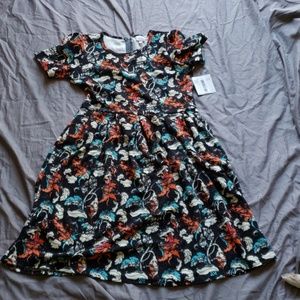 Bold patterned lularoe amelia dress